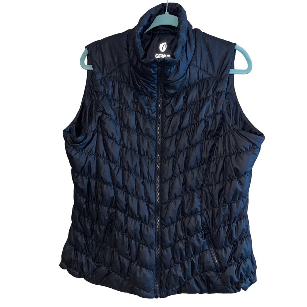 GG Blue Womens Vest Size XL Black Heritage Full Zip Puffer Quilted Casual - Picture 6 of 7